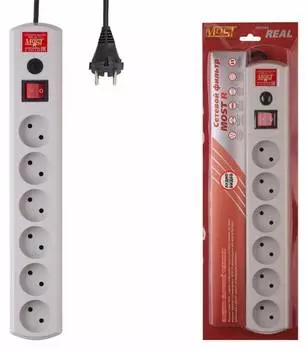 Сетевой фильтр Most R 10м белый (r 6-10-б)