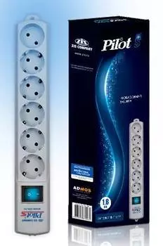 Сетевой фильтр Pilot S 1.8м белый