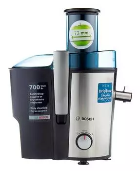 Соковыжималка центробежная Bosch MES3500 серебристый/синий