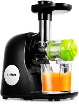 Соковыжималка шнековая Kitfort КТ-1111-1 черный/зеленый