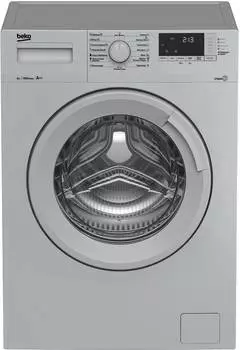 Стиральная машина средняя Beko WSRE6512ZSS, с фронтальной загрузкой, 6кг, 1000об/мин