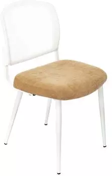 Стул Бюрократ KF-8W, обивка: ткань, цвет: горчичный/белый, каркас: металл (kf-8w/must)