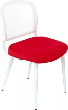 Стул Бюрократ KF-8W, обивка: ткань, цвет: красный/белый, каркас: металл (kf-8w/red)