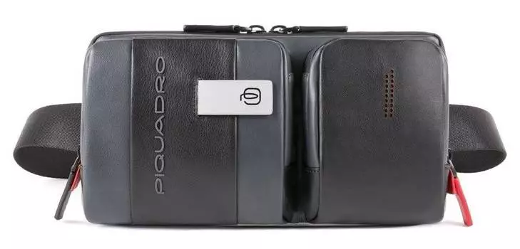 Сумка на пояс Piquadro Urban серый/черный, кожа натуральная (ca4975ub00/grn)