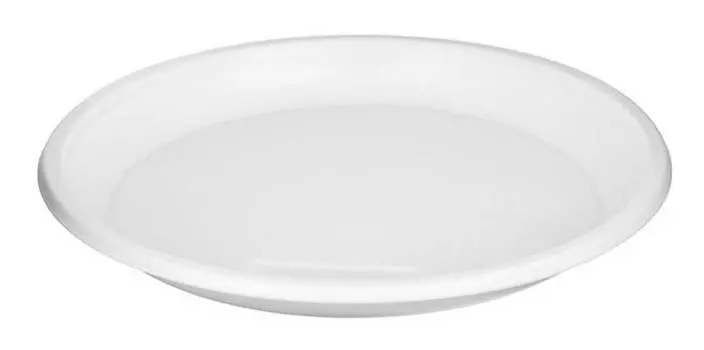 Тарелка Стандарт однораз. пласт. D=205мм белый (упак.:100шт)