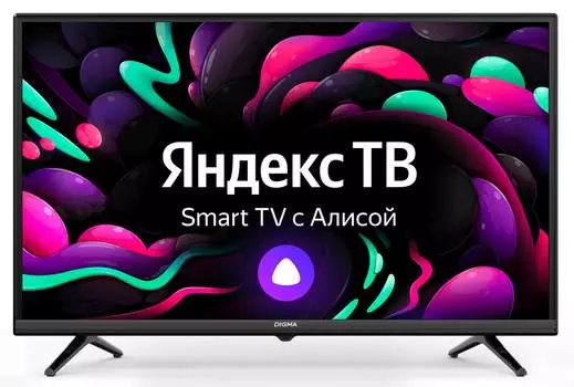 Телевизор Digma Яндекс.ТВ DM-LED32SBB35, 32", LED, FULL HD, Яндекс.ТВ, черный