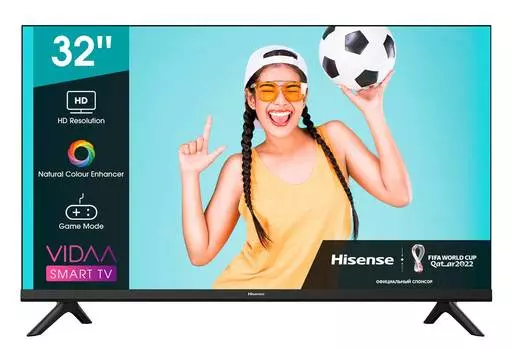 Телевизор Hisense 32A4BG, 32", LED, HD, VIDAA, черный