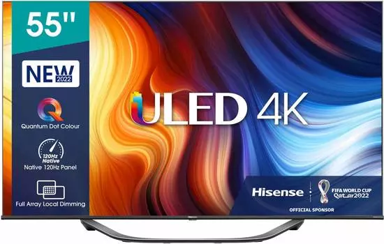 Телевизор Hisense 55U7HQ, 55", ULED, 4K Ultra HD, VIDAA, черный