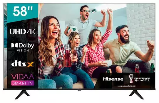 Телевизор Hisense 58A6BG, 58", 4K Ultra HD, черный