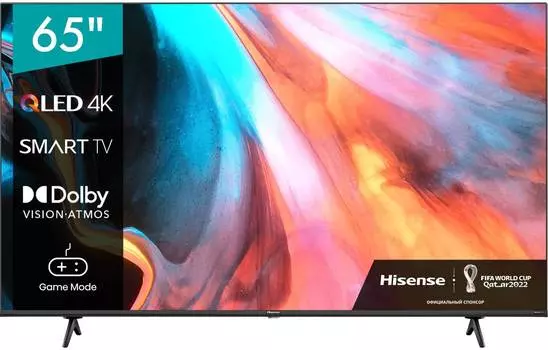 Телевизор Hisense 65E7HQ, 65", QLED, 4K Ultra HD, VIDAA, черный