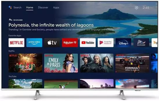 Телевизор Philips Android TV 50PUS8507/60, 50", LED, 4K Ultra HD, Android TV, светло-серебристый