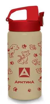 Термокружка Арктика 702-400, 0.4л, бежевый/рисунок (702-400/BEI)