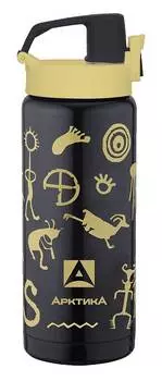 Термокружка Арктика 702-500, 0.5л, черный/рисунок (702-500W/BLA)