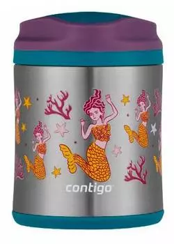 Термос Contigo Foodjar, 0.3л, серебристый/рисунок (2136764)