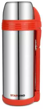 Термос Starwind 30-1800, 1.8л, серебристый/красный