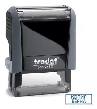 Текстовый штамп Trodat 4911/DB КОПИЯ ВЕРНА 4911/DB/L 3.42 PRINTY 4.0 пластик