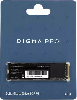 Твердотельный накопитель Digma Pro Top P8 4096ГБ, M.2 2280, PCI-E 4.0 x4, M.2 DGPST4004TP8T7