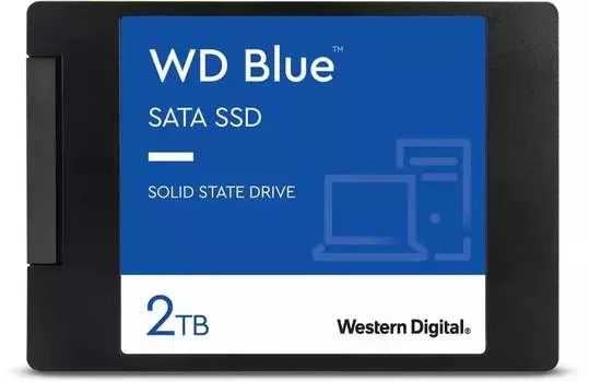 Твердотельный накопитель WD Blue 2048ГБ, 2.5", SATA III WDS200T2B0A