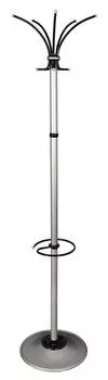 Вешалка напольная Бюрократ Класс (Ц) ТМЗ серебристый (606/aluminium)