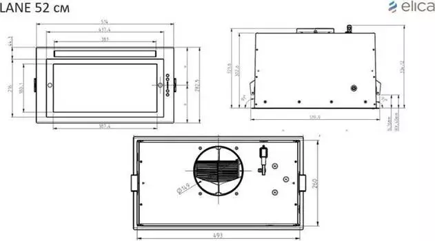 Встраиваемая вытяжка Elica Lane MBL/A/52 черный (prf0165830)