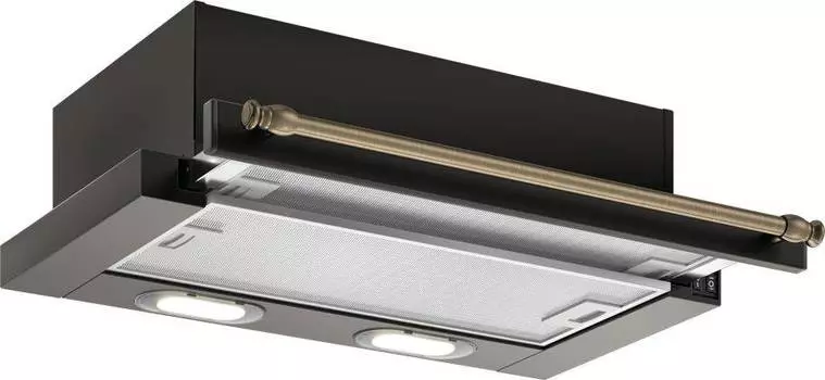 Встраиваемая вытяжка Elikor Интегра 50П-400-В2Л антрацит/рейлинг бронза (кв ii м-400-50-250)