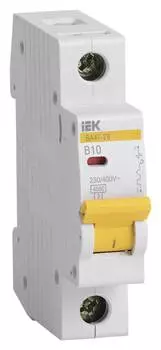 Выключатель автоматический IEK ВА47-29 MVA20-1-010-B 10A тип B 4.5kA 1П 230/400В 1мод белый (упак.:1шт)