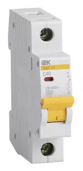 Выключатель автоматический IEK ВА47-29 MVA20-1-040-C 40A тип C 4.5kA 1П 230/400В 1мод белый (упак.:1шт)