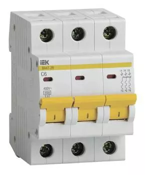 Выключатель автоматический IEK ВА47-29 MVA20-3-006-C 6A тип C 4.5kA 3П 400В 3мод белый (упак.:1шт)