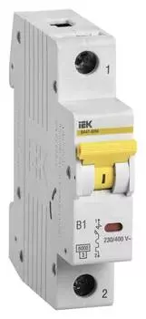 Выключатель автоматический IEK ВА47-60M MVA31-1-010-B 10A тип B 6kA 1П 230В 1мод белый (упак.:1шт)