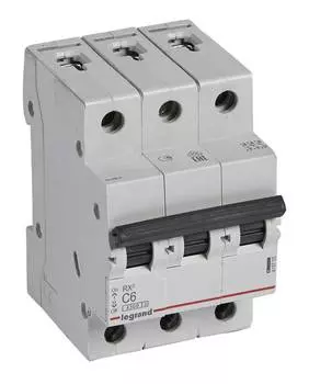 Выключатель автоматический Legrand RX3 419705 6A тип C 4.5kA 3П 400В 3мод
