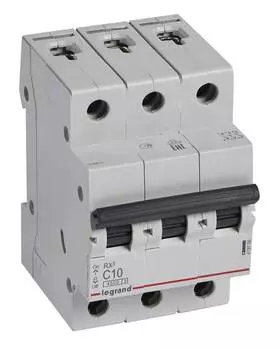 Выключатель автоматический Legrand RX3 419706 10A тип C 4.5kA 3П 400В 3мод