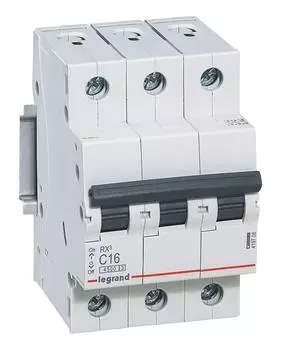 Выключатель автоматический Legrand RX3 419708 16A тип C 4.5kA 3П 400В 3мод (плохая упаковка)