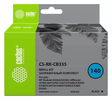 Заправочный набор Cactus CS-RK-CB335 черный 2xфл. 30мл для HP DJ D4263/D4363/OJ J5783/J6413