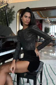 Боди из трикотажа с пайетками