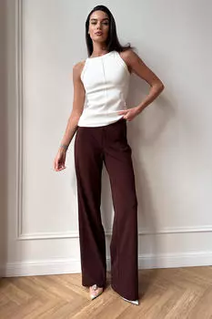 Брюки прямого кроя без пояса