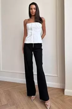 Брюки прямого кроя без пояса