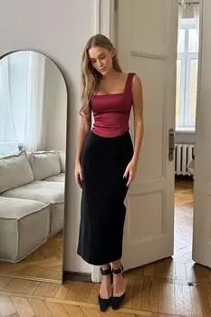 Юбка-макси прямая из бархата