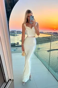 Юбка макси с разрезом