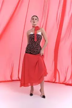 Юбка-миди асимметричная из шифона