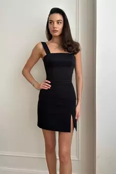 Юбка-мини из вискозы с разрезом