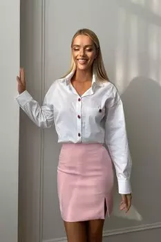 Юбка-мини из вискозы с разрезом