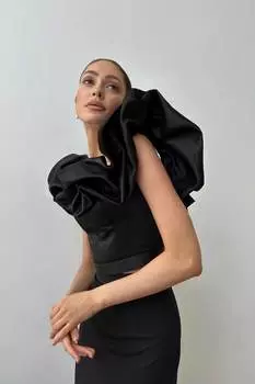 Кроп-топ бюстье со сборкой "безе"