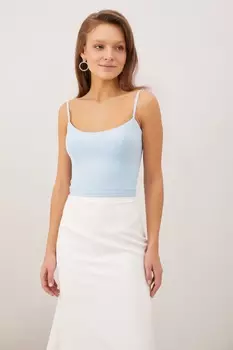 Кроп-топ на фигурном корсете из вискозы