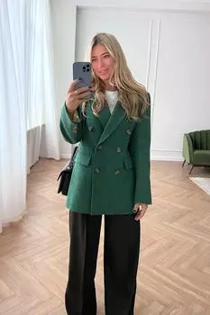 Пальто укороченное двубортное