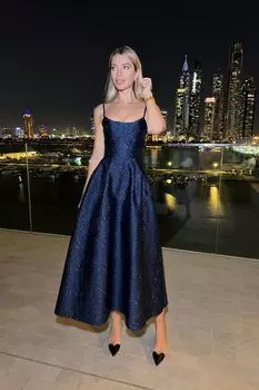 Платье-бюстье из жаккарда с золотым вкраплением