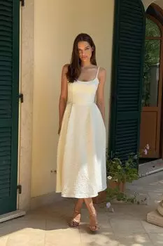 Платье-бюстье на фигурном корсете из жаккарда