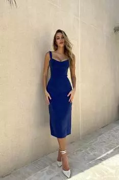 Платье-бюстье в длине миди с отрезной линией лифа