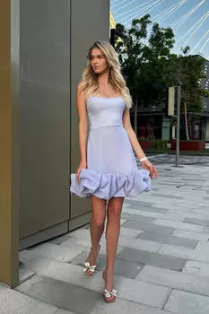 Платье-бюстье в длине мини со сборкой