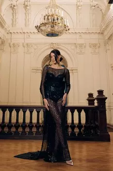 Платье - макси с бантом и открытой спиной