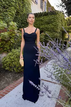 Платье - макси со сборкой на лифе